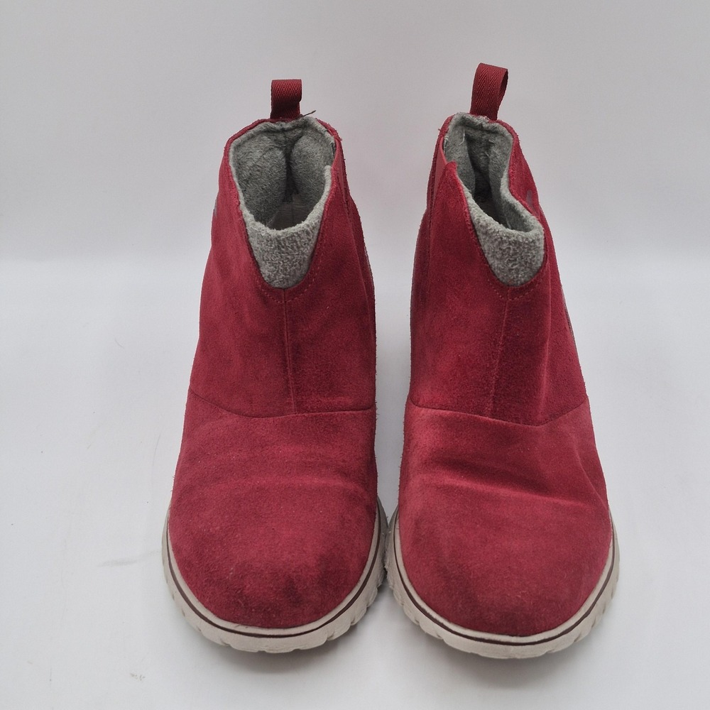Sorel‎ Boots Womens Size 11 Red Suede Ankle Slip On Fleece Lined Warm NL2746-611 - Picture 7 of 11
